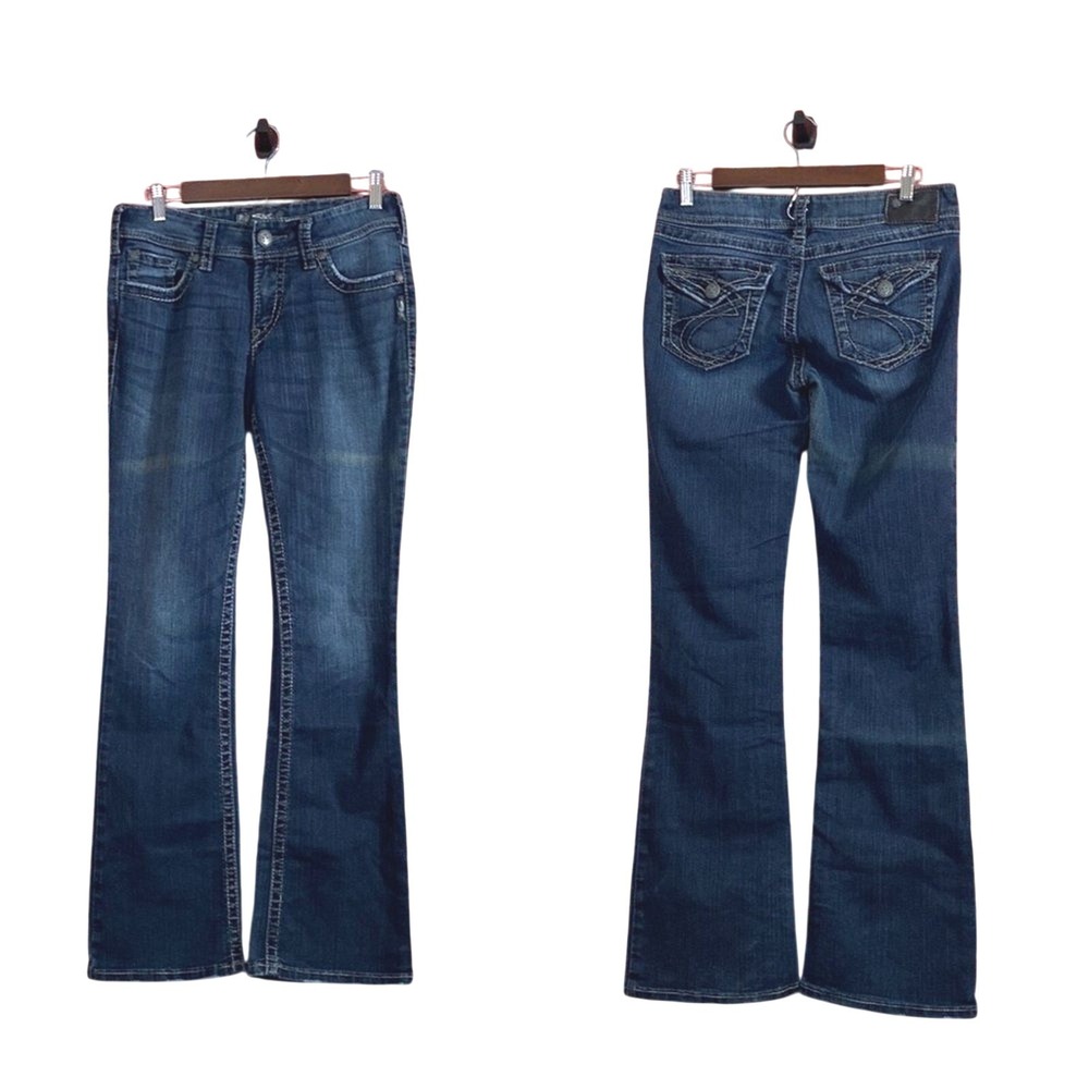 Silver Jeans in Suki‎ Surplus Women's Thick Stitch Back Flap Bootcut Size 29